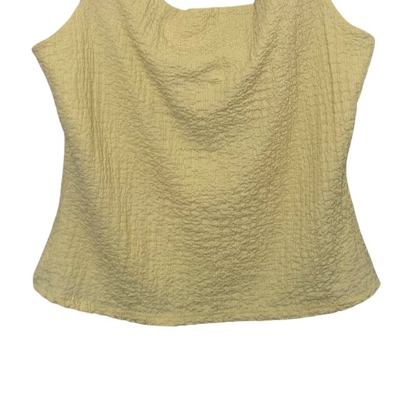 See You Monday Textured Sleeveless Shirt Top Womens XL Yellow New - Picture 4 of 8